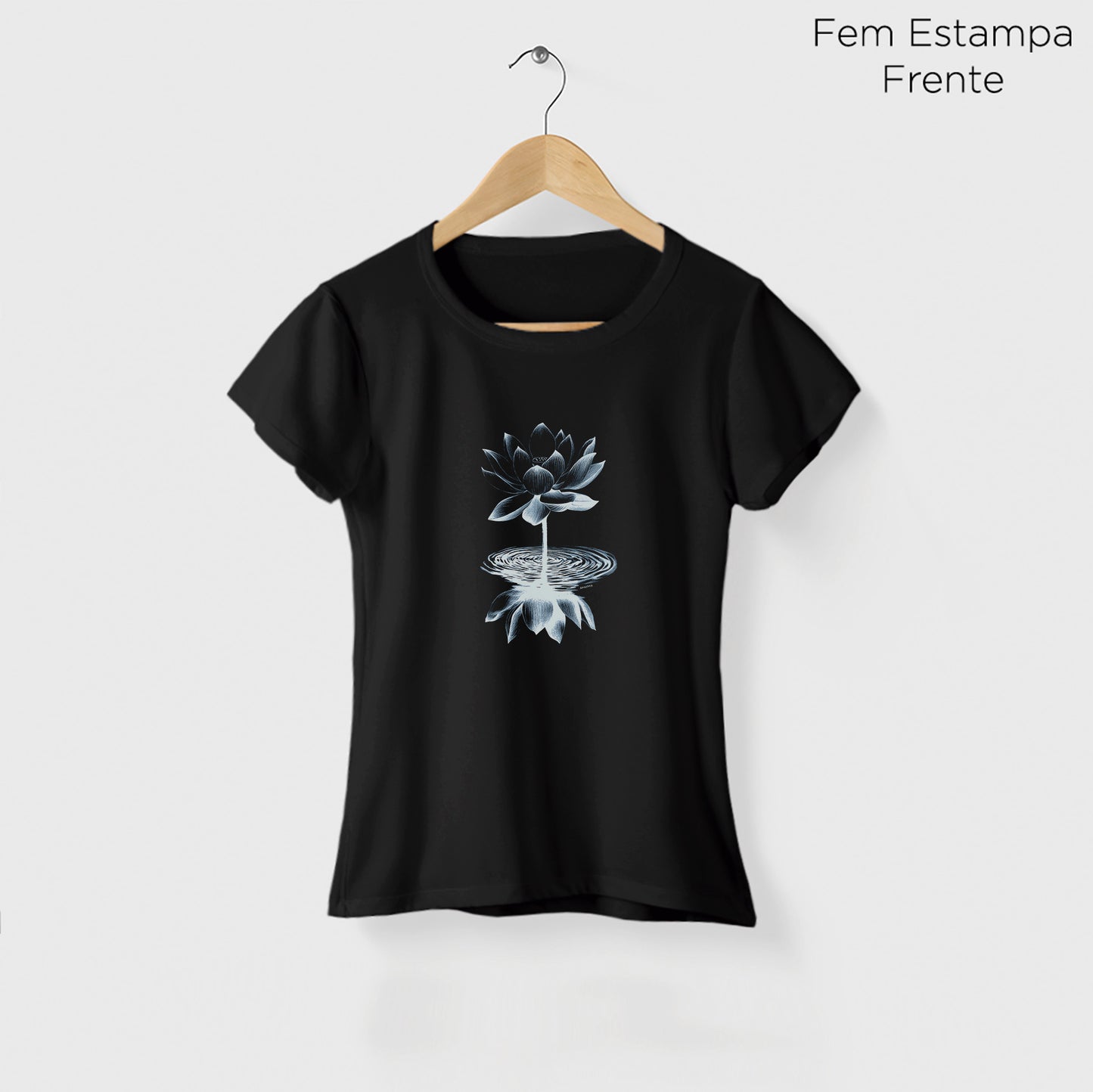 Camiseta Amazônia REFLEXO FLOR - PRETO - cód 2102