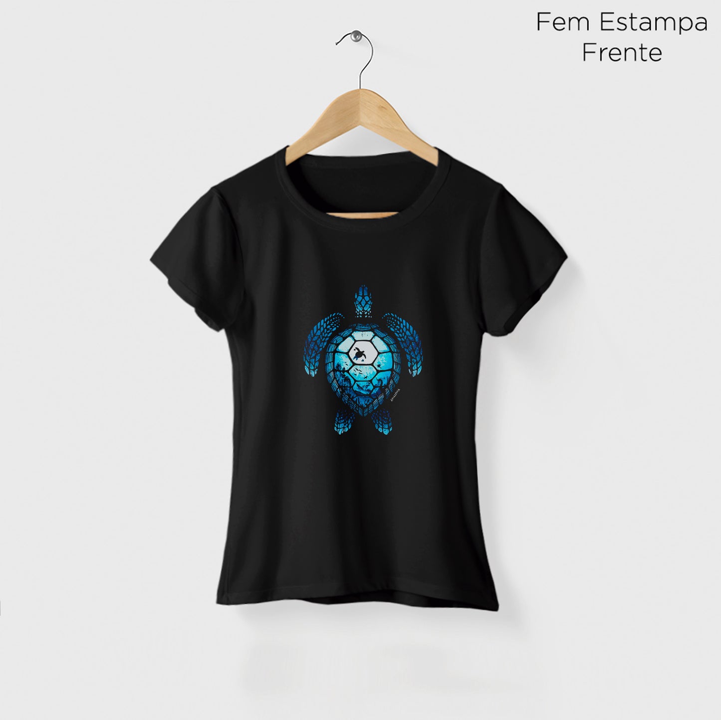 Camiseta Amazônia TARTARUGA OCEANO - PRETO - cód 2116