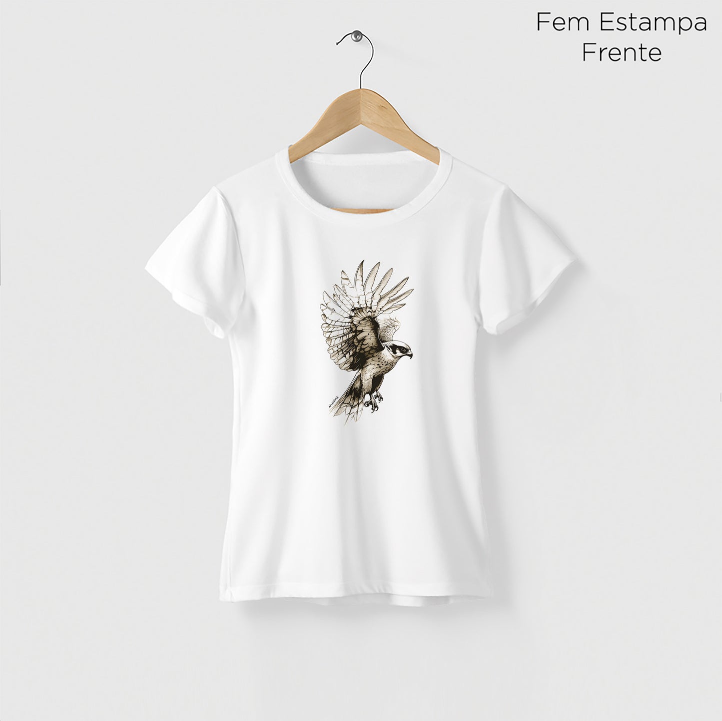 Camiseta Amazônia FALCÃO PEREGRINO - BRANCO - cód 2122