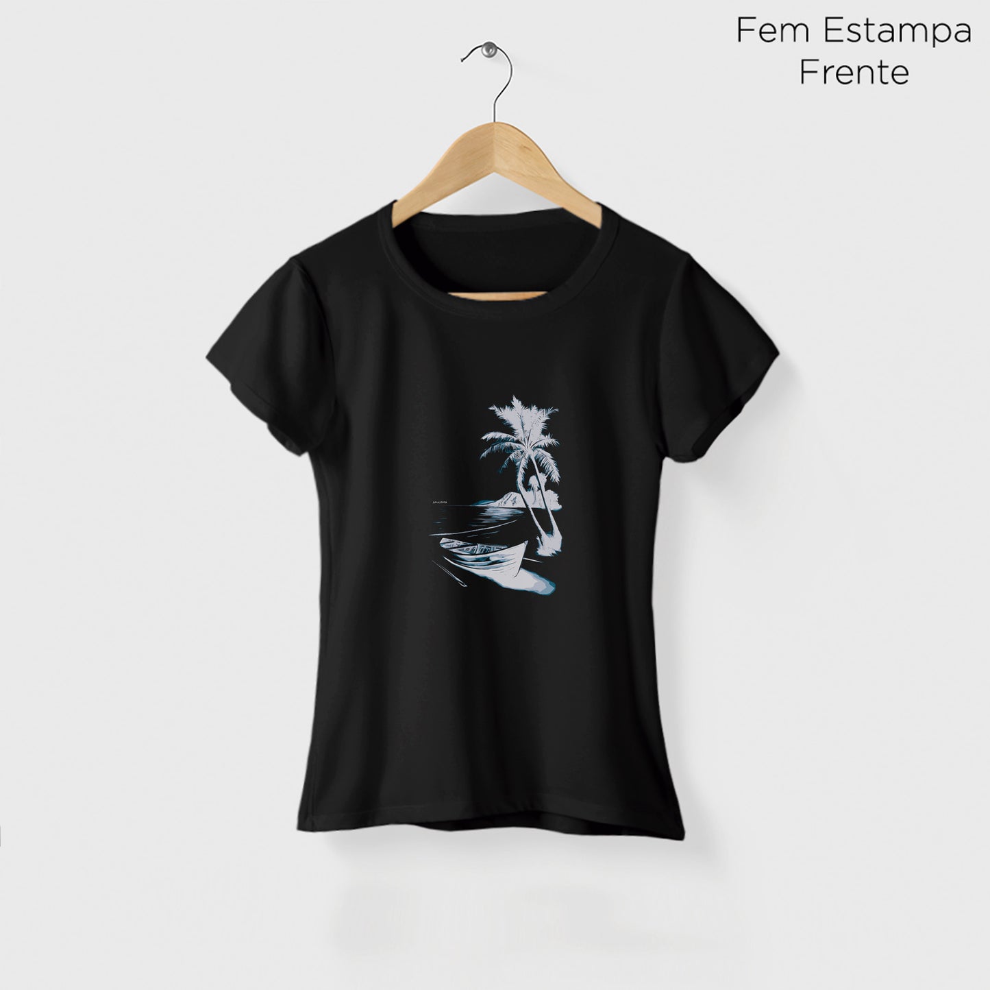 Camiseta Amazônia PRAIA DESERTA - PRETO - cód 2124