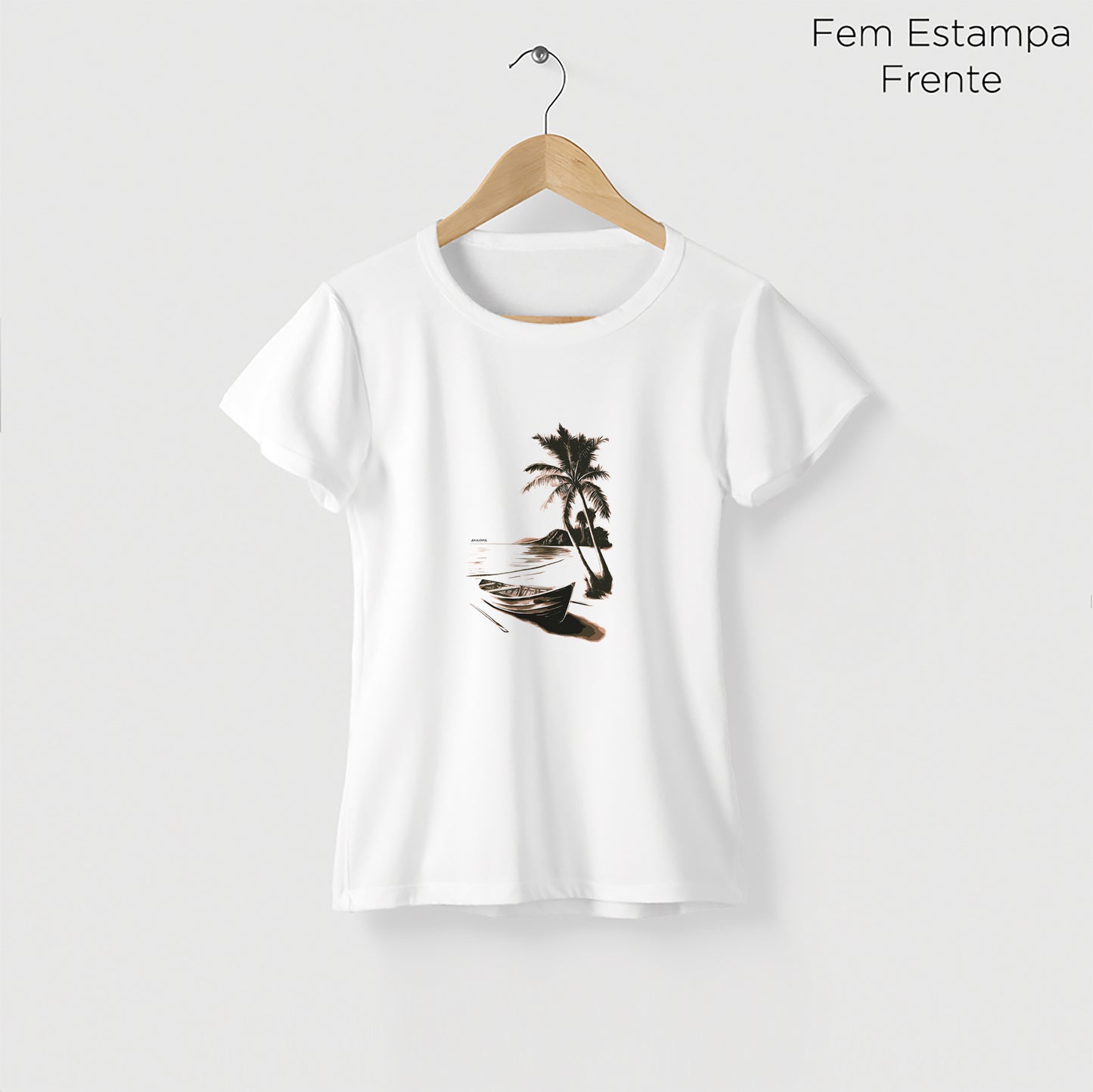 Camiseta Amazônia PRAIA DESERTA - BRANCO - cód 2124