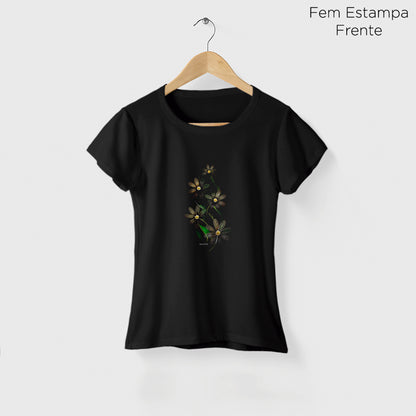 Camiseta Amazônia GOLDEN FLOWER - PRETO - cód 2125