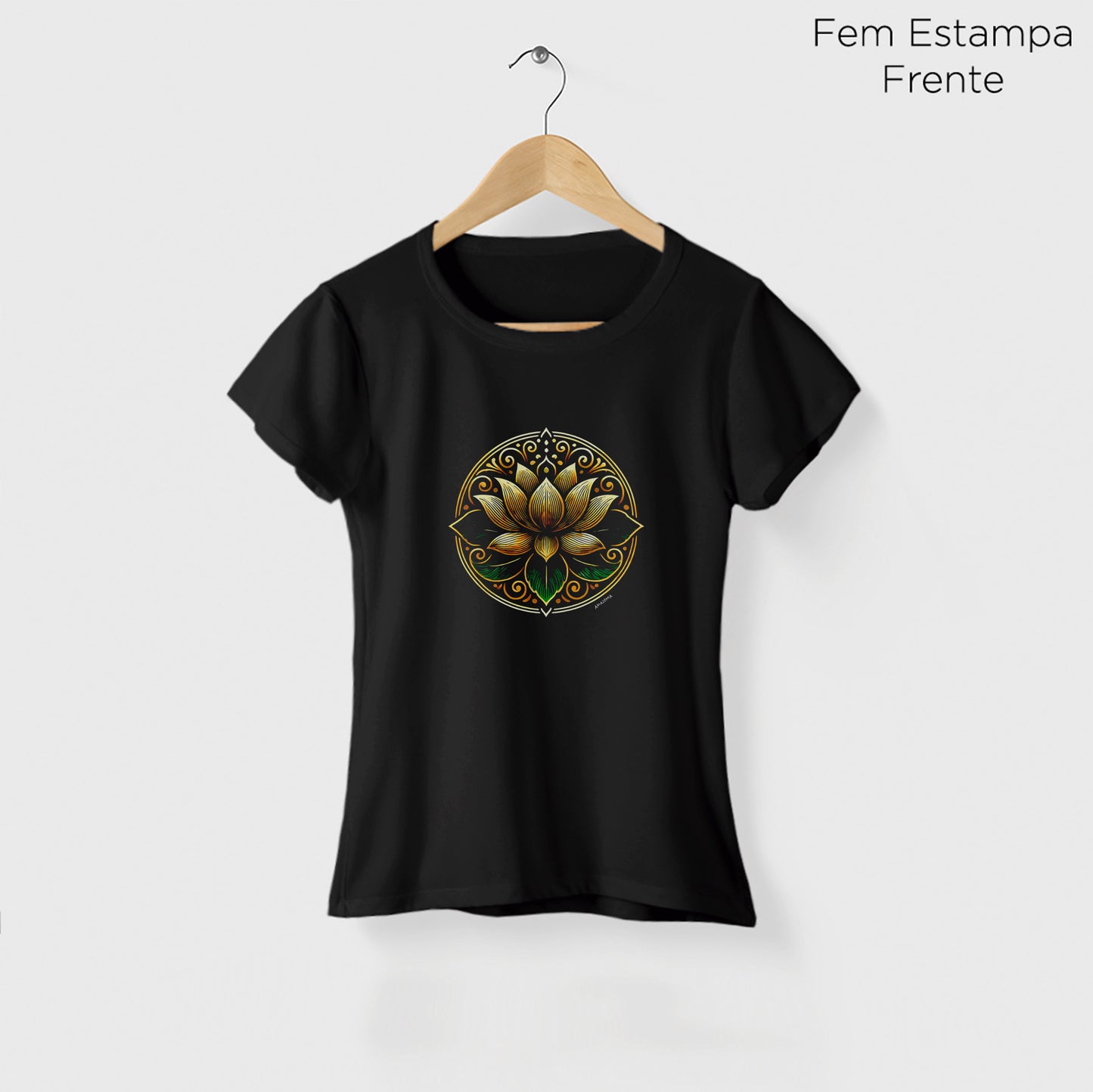 Camiseta Amazônia LOTUS MANDALA - PRETO - cód 2127