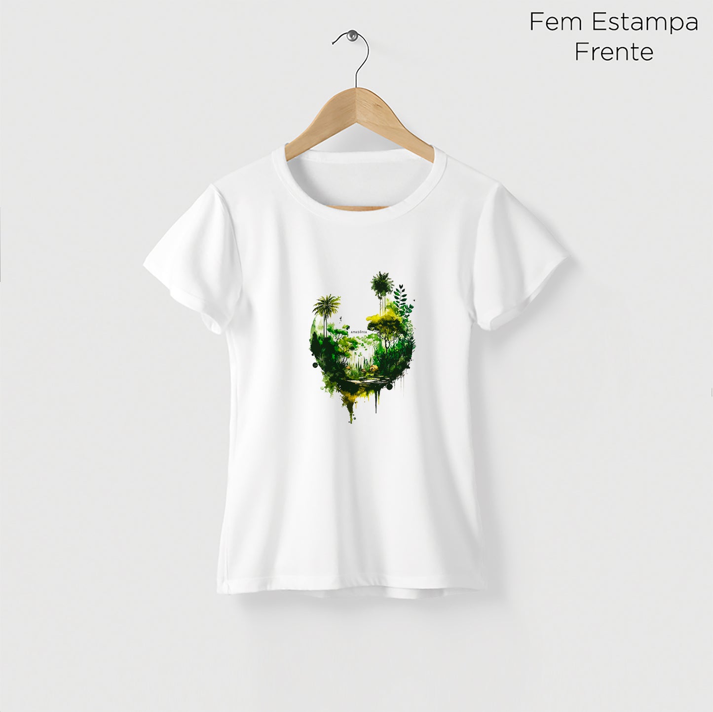 Camiseta Amazônia RIBEIRINHOS FLORESTA - BRANCO - cód 2129