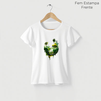 Camiseta Amazônia RIBEIRINHOS FLORESTA - BRANCO - cód 2129