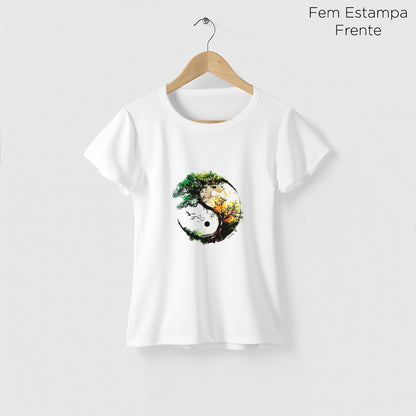 Camiseta Amazônia YIN YANG NATUREZA - BRANCO - cód 2130