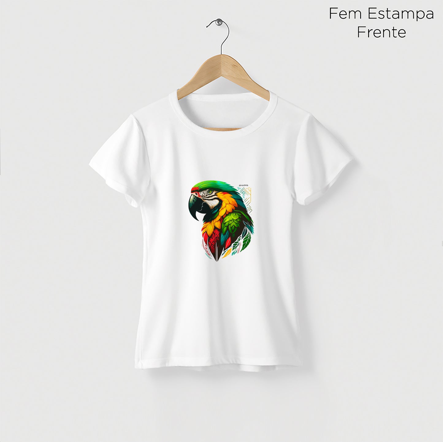Camiseta Amazônia COLOR MACAW - BRANCO - cód 2131