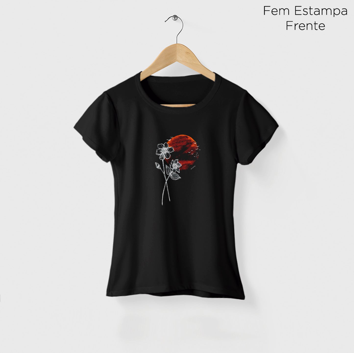 Camiseta Amazônia FLOR PAISAGEM - PRETO - cód 2142