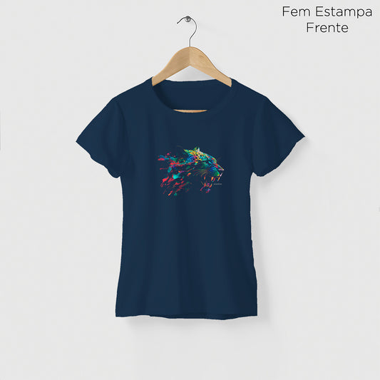 Camiseta Amazônia ONÇA COLORS - AZUL MARINHO - cód 2148