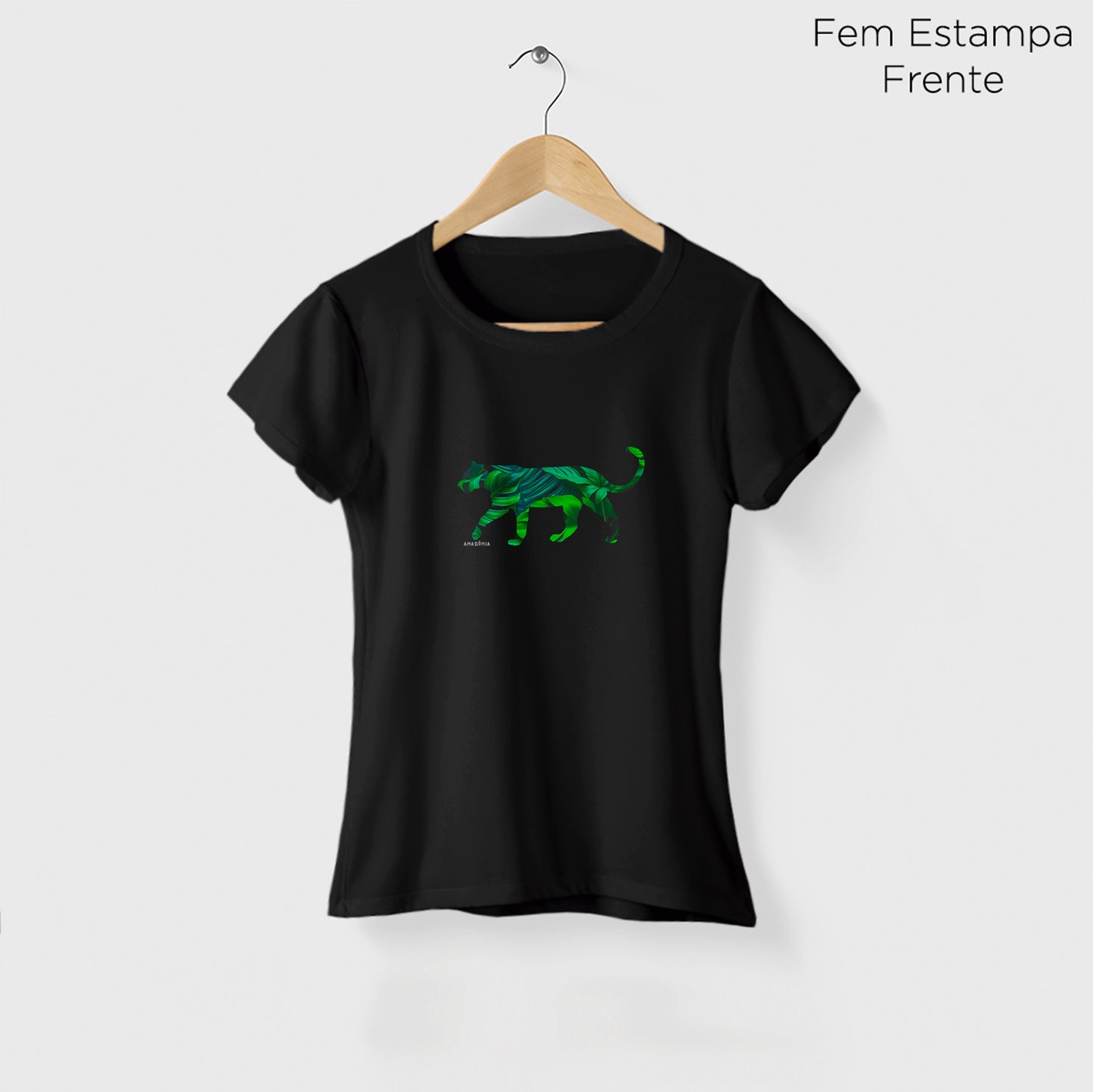 Camiseta Amazônia FAUNA FLORA - PRETO - cód 2150