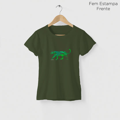 Camiseta Amazônia FAUNA FLORA - VERDE ESCURO - cód 2150