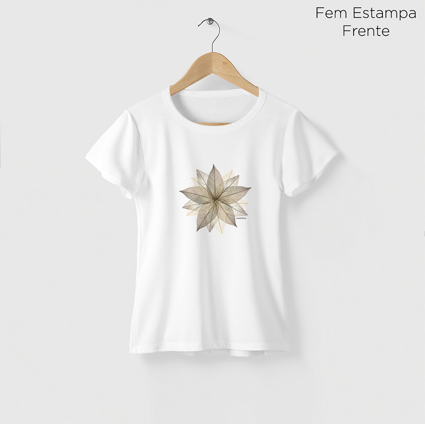 Camiseta Amazônia ARTE FOLHA - BRANCO - cód 2151