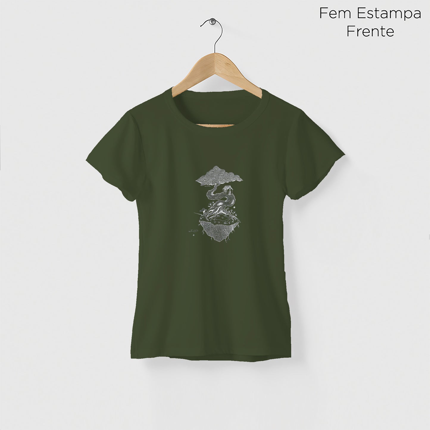 Camiseta Amazônia SONHOS À LINHA - VERDE ESCURO - cód 2155