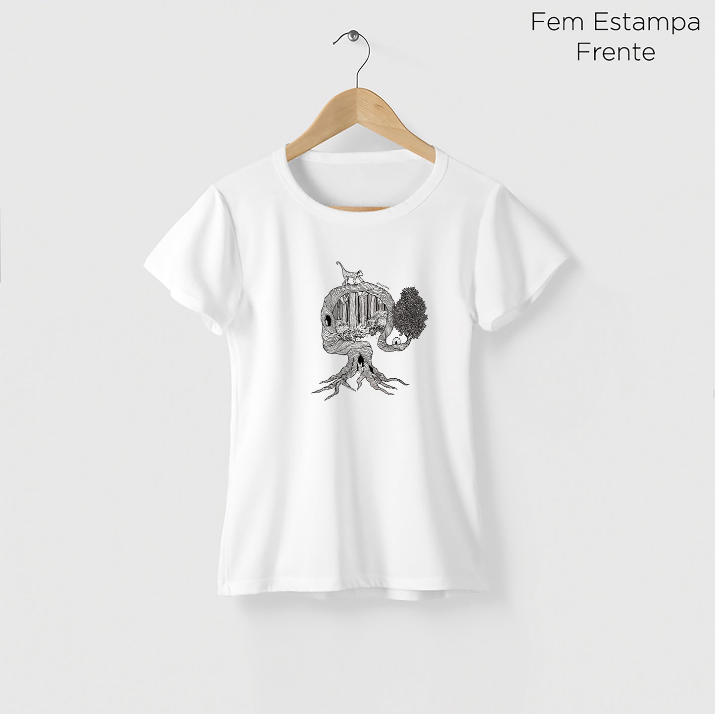 Camiseta Amazônia UMA ÁRVORE MIL VIDAS - BRANCO - cód 2158