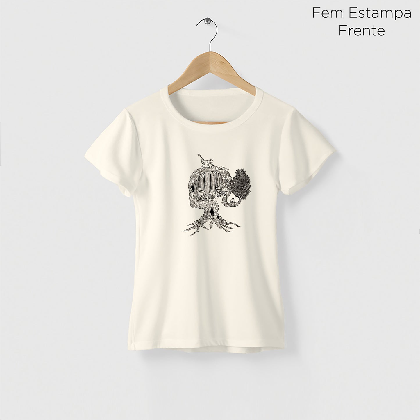 Camiseta Amazônia UMA ÁRVORE MIL VIDAS - OFF WHITE - cód 2158