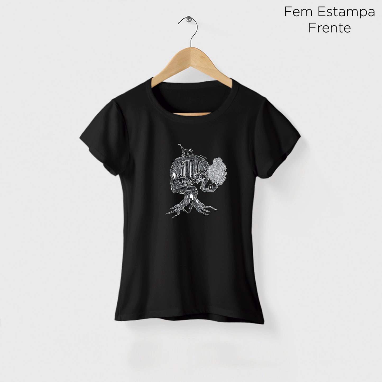 Camiseta Amazônia UMA ÁRVORE MIL VIDAS - PRETO - cód 2158