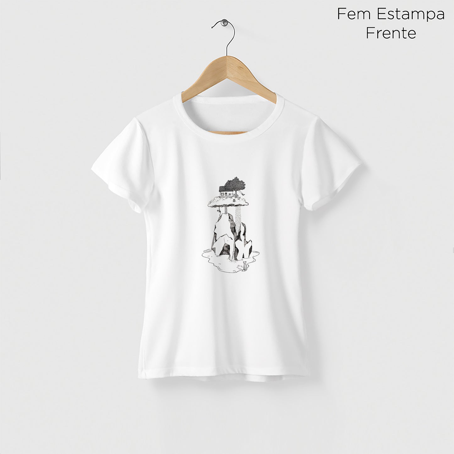 Camiseta Amazônia CASINHA NAS ALTURAS - BRANCO - cód 2159