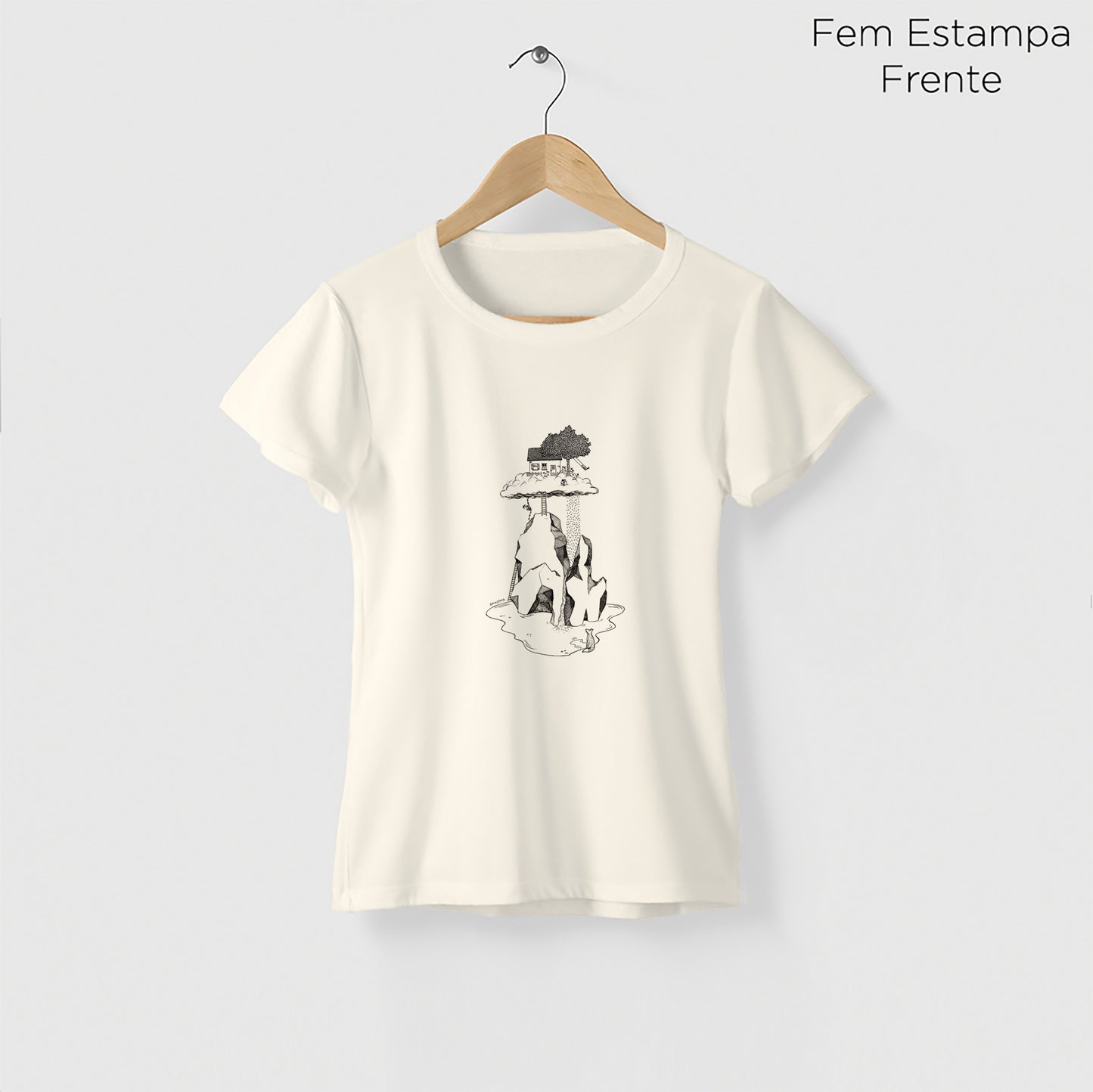 Camiseta Amazônia CASINHA NAS ALTURAS - OFF WHITE - cód 2159
