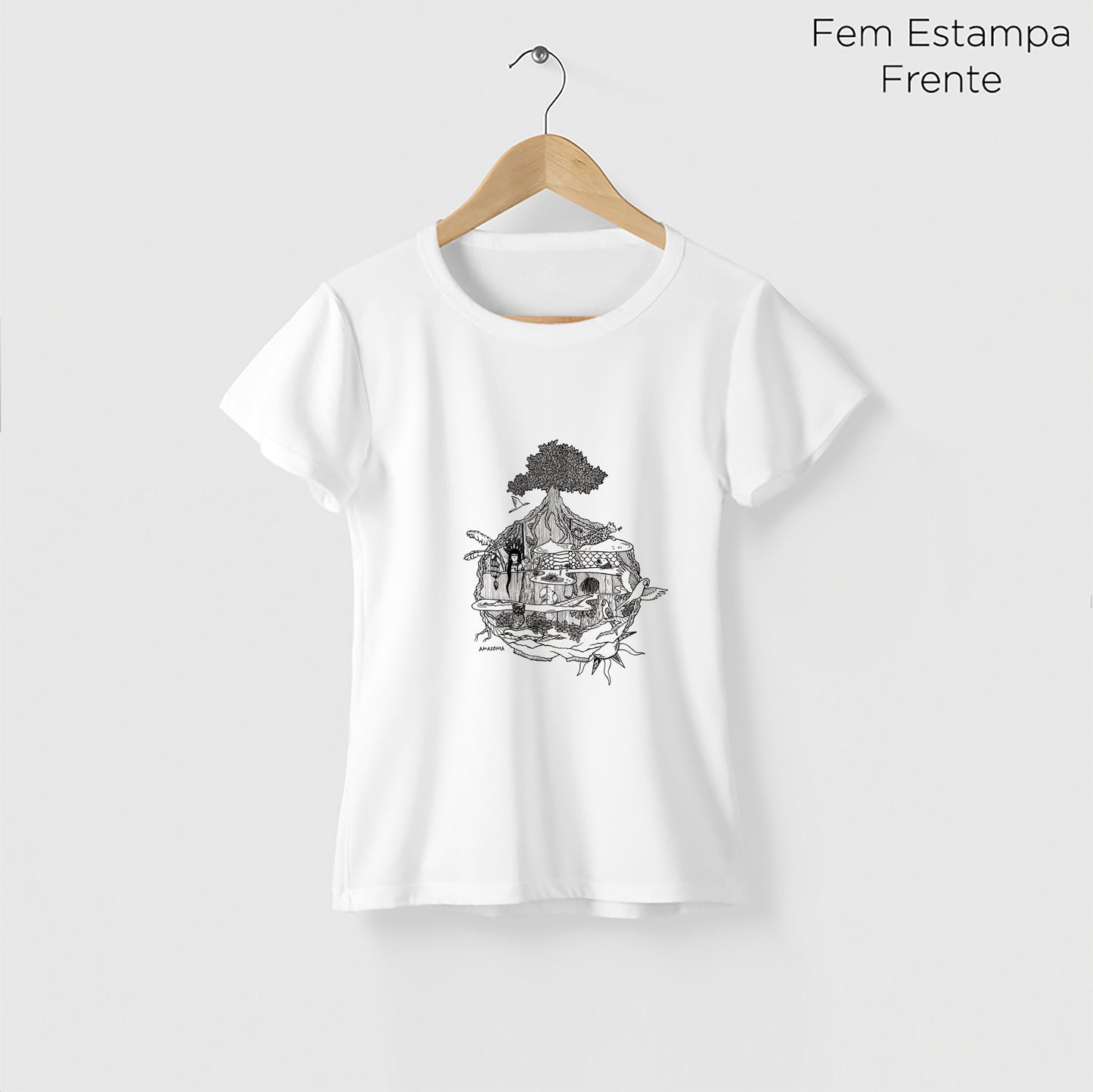 Camiseta Amazônia MINI MUNDOS - BRANCO - cód 2160