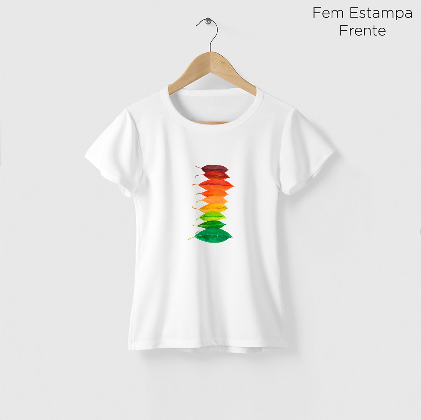 Camiseta Amazônia CORES FOLHAS – BRANCO - cód 2196
