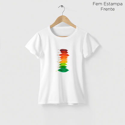 Camiseta Amazônia CORES FOLHAS – BRANCO - cód 2196