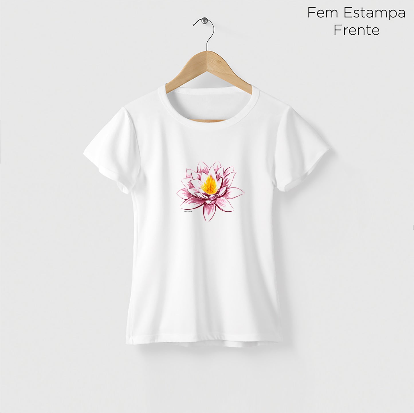 Camiseta Amazônia NEON FLOWER - BRANCO - cód 2197
