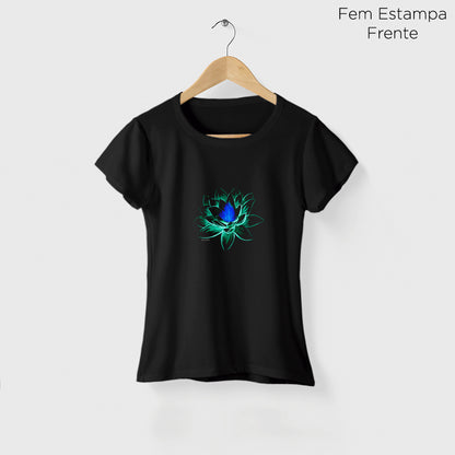 Camiseta Amazônia NEON FLOWER - PRETO - cód 2197