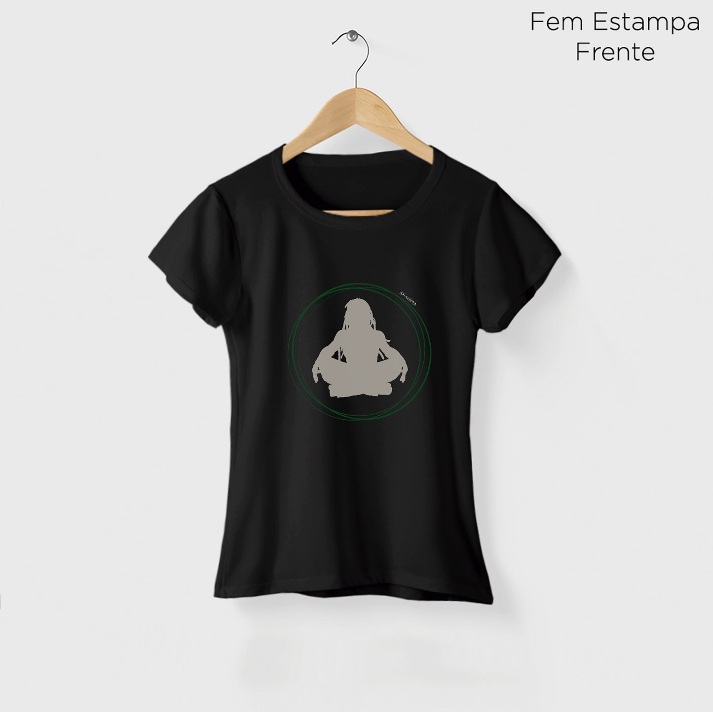 Camiseta Amazônia MEDITAÇÃO - PRETO - cód 2204