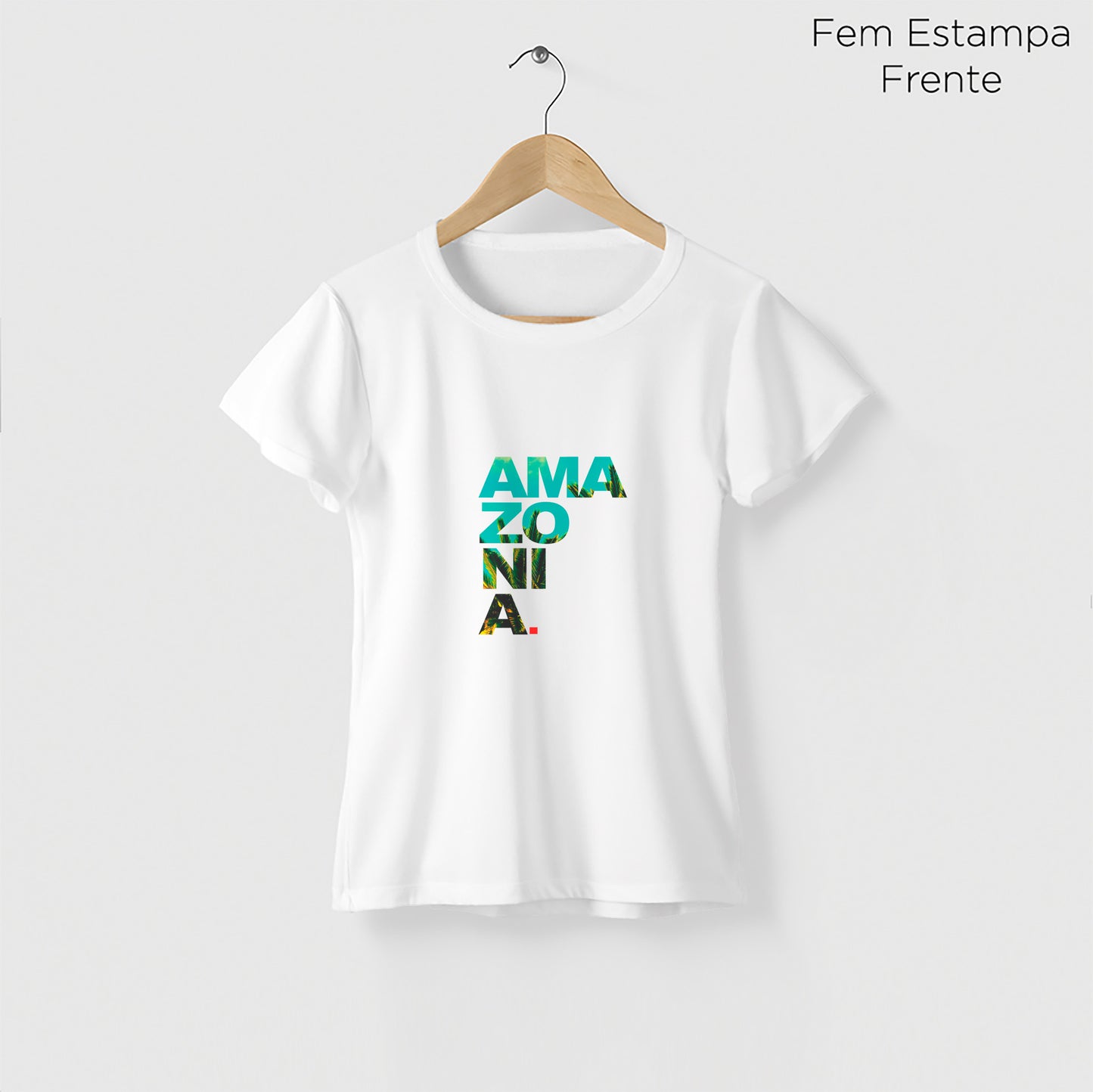 Camiseta Amazônia ESCRITO AMAZÔNIA – BRANCO - cód 2208