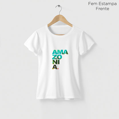 Camiseta Amazônia ESCRITO AMAZÔNIA – BRANCO - cód 2208