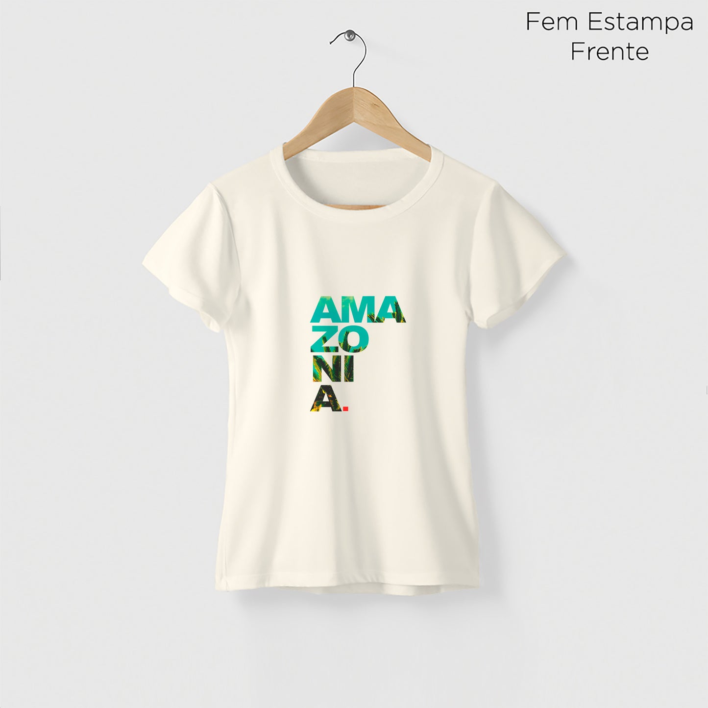Camiseta Amazônia ESCRITO AMAZÔNIA – OFF WHITE - cód 2208
