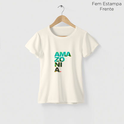 Camiseta Amazônia ESCRITO AMAZÔNIA – OFF WHITE - cód 2208