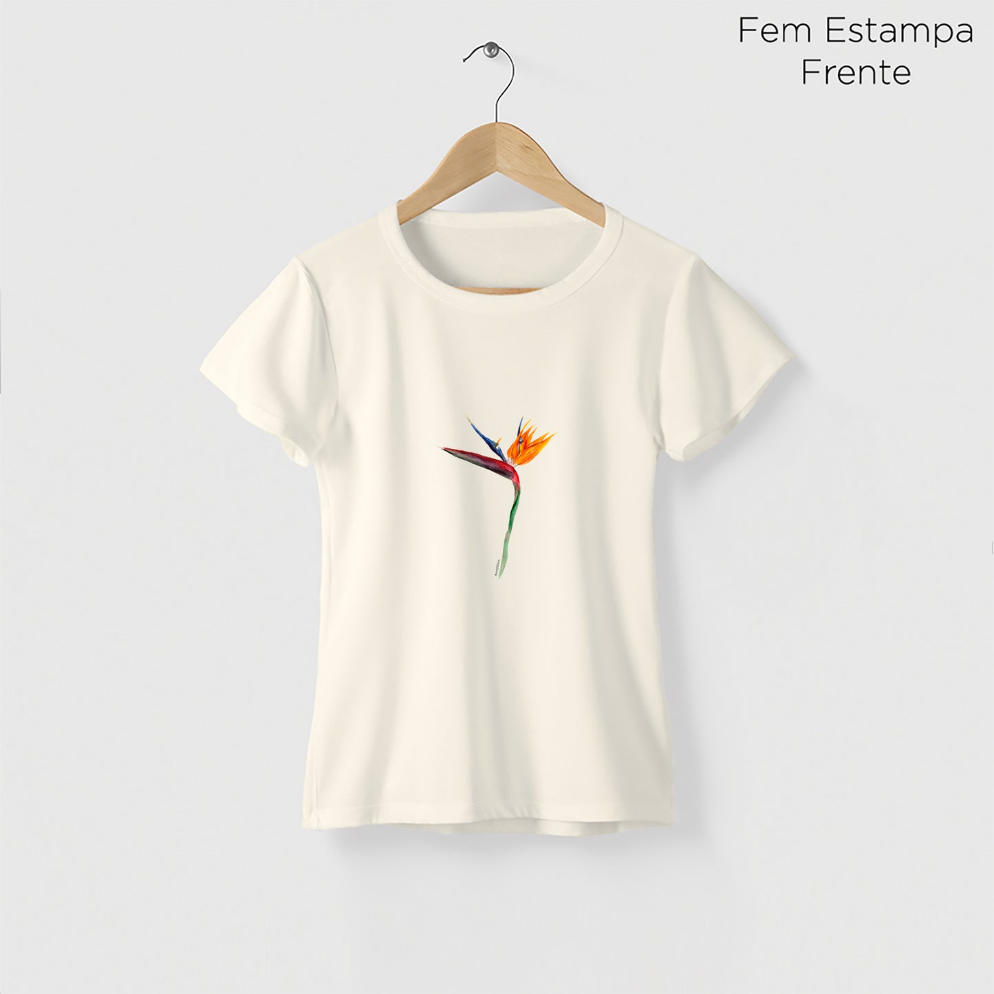 Camiseta Amazônia STRELITZIA – OFF WHITE - cód 2210