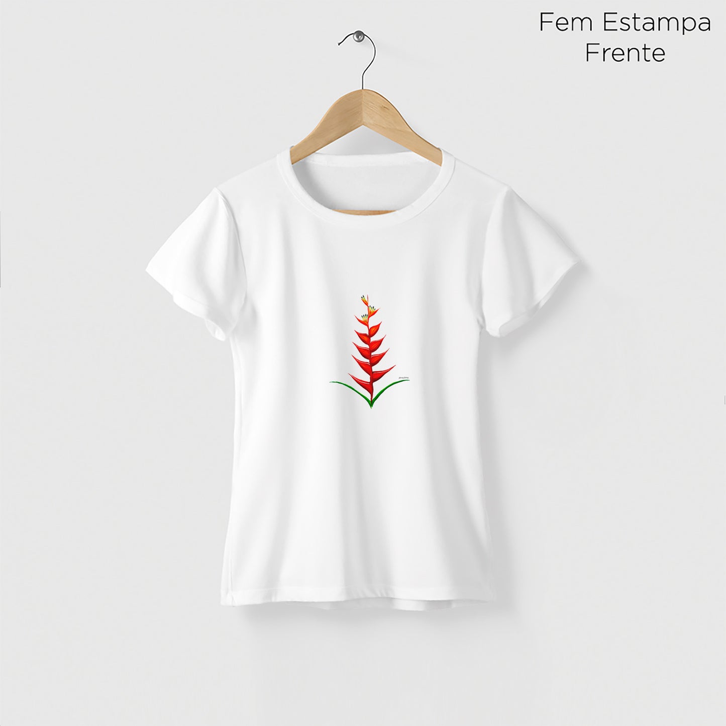 Camiseta Amazônia HELICÔNIA - BRANCO - cód 2211