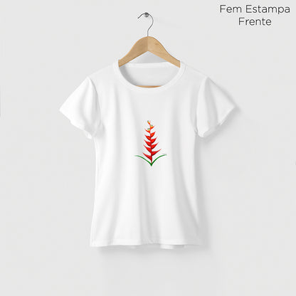 Camiseta Amazônia HELICÔNIA - BRANCO - cód 2211