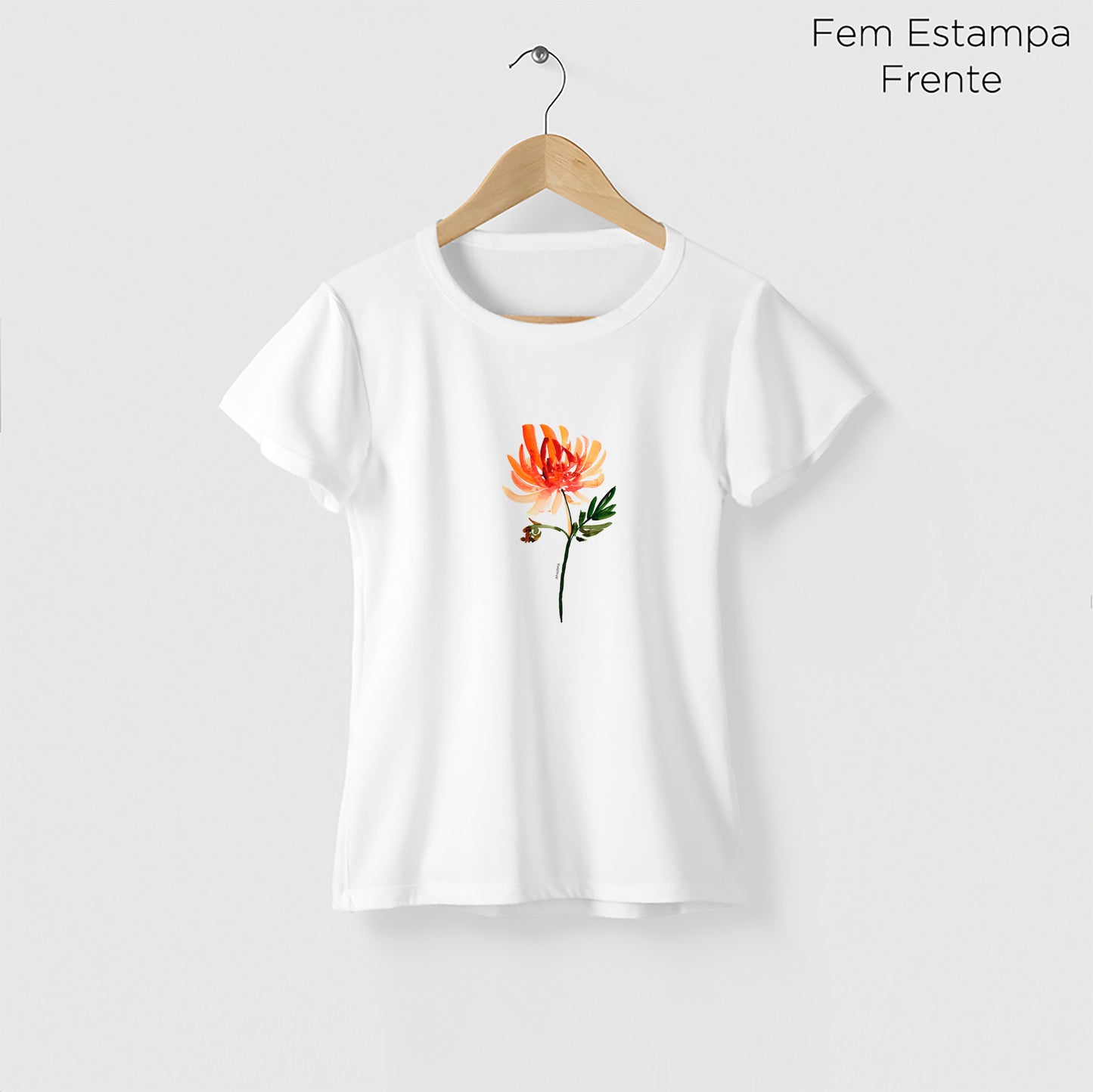 Camiseta Amazônia FLOR AQUARELA – BRANCO - cód 2213