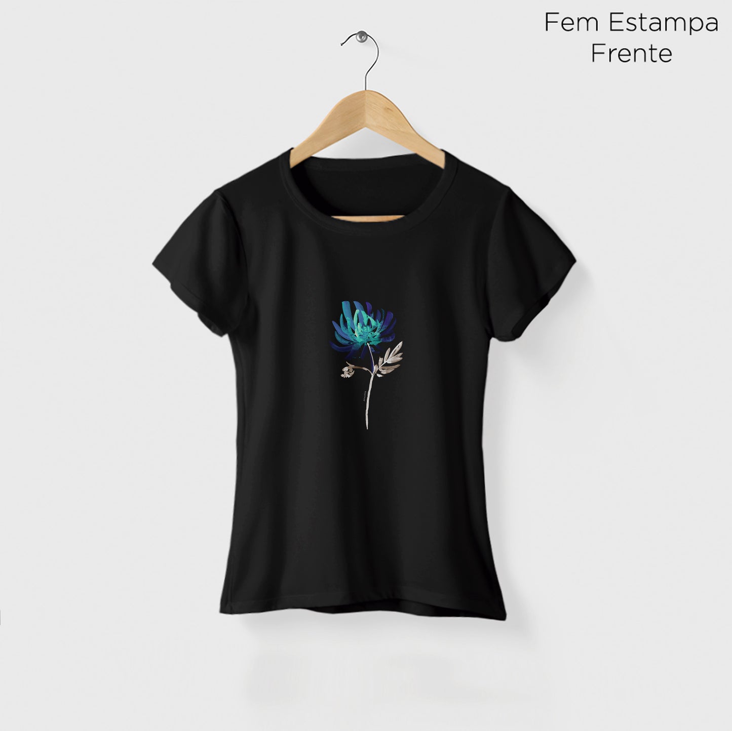 Camiseta Amazônia FLOR AQUARELA – PRETO - cód 2213