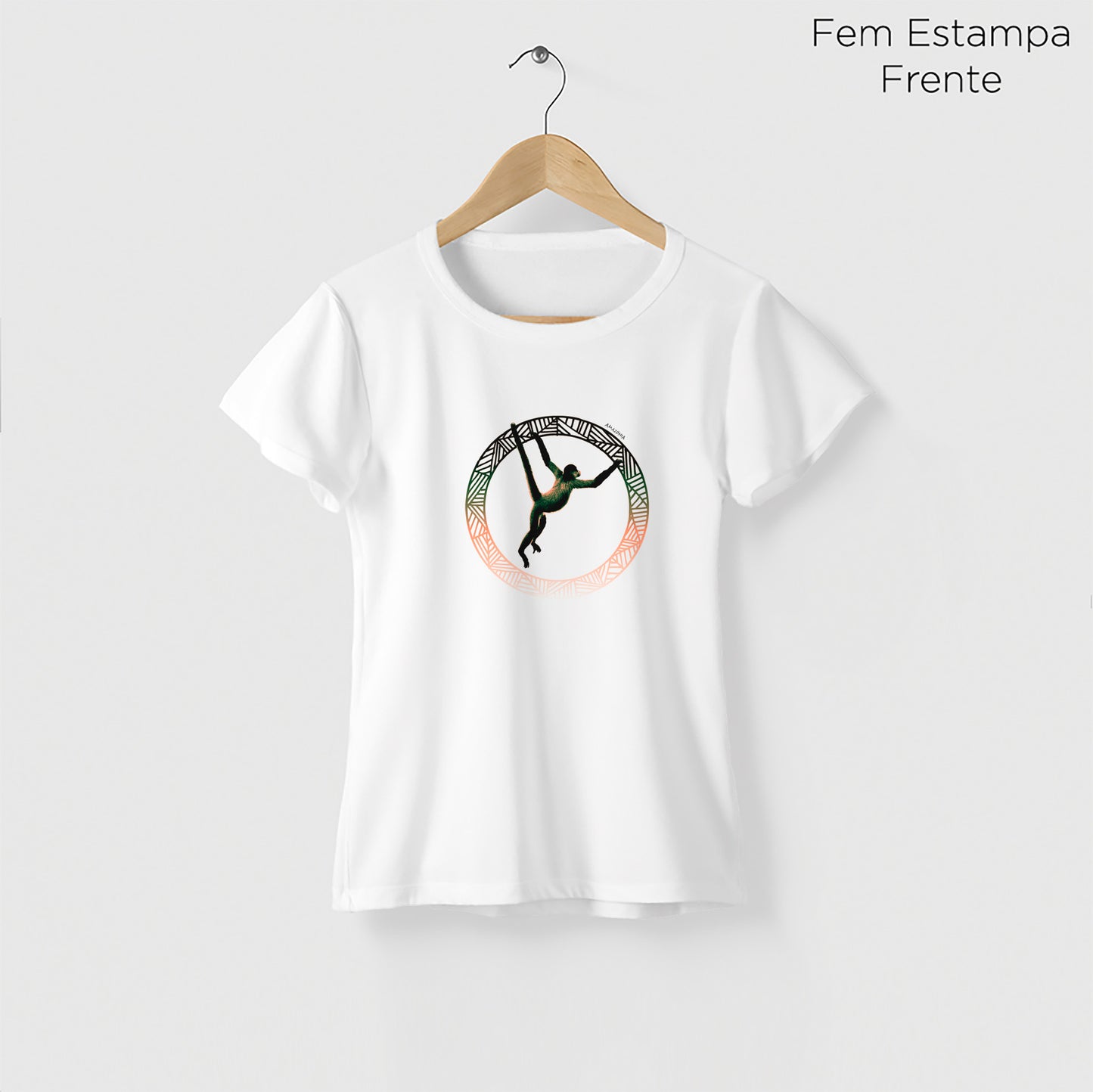 Camiseta Amazônia MACACO LOGO – BRANCO - cód 2216