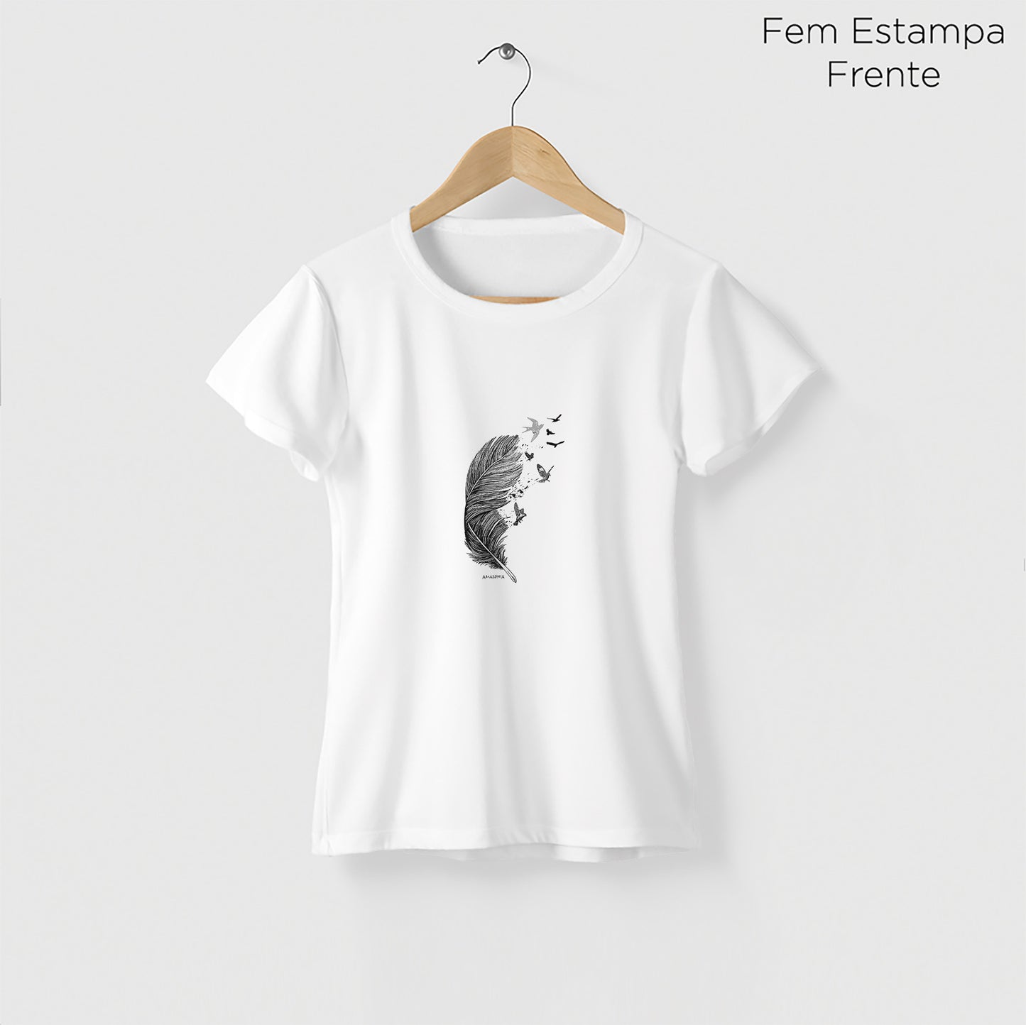 Camiseta Amazônia PÁSSAROS PENAS – BRANCO - cód 2218