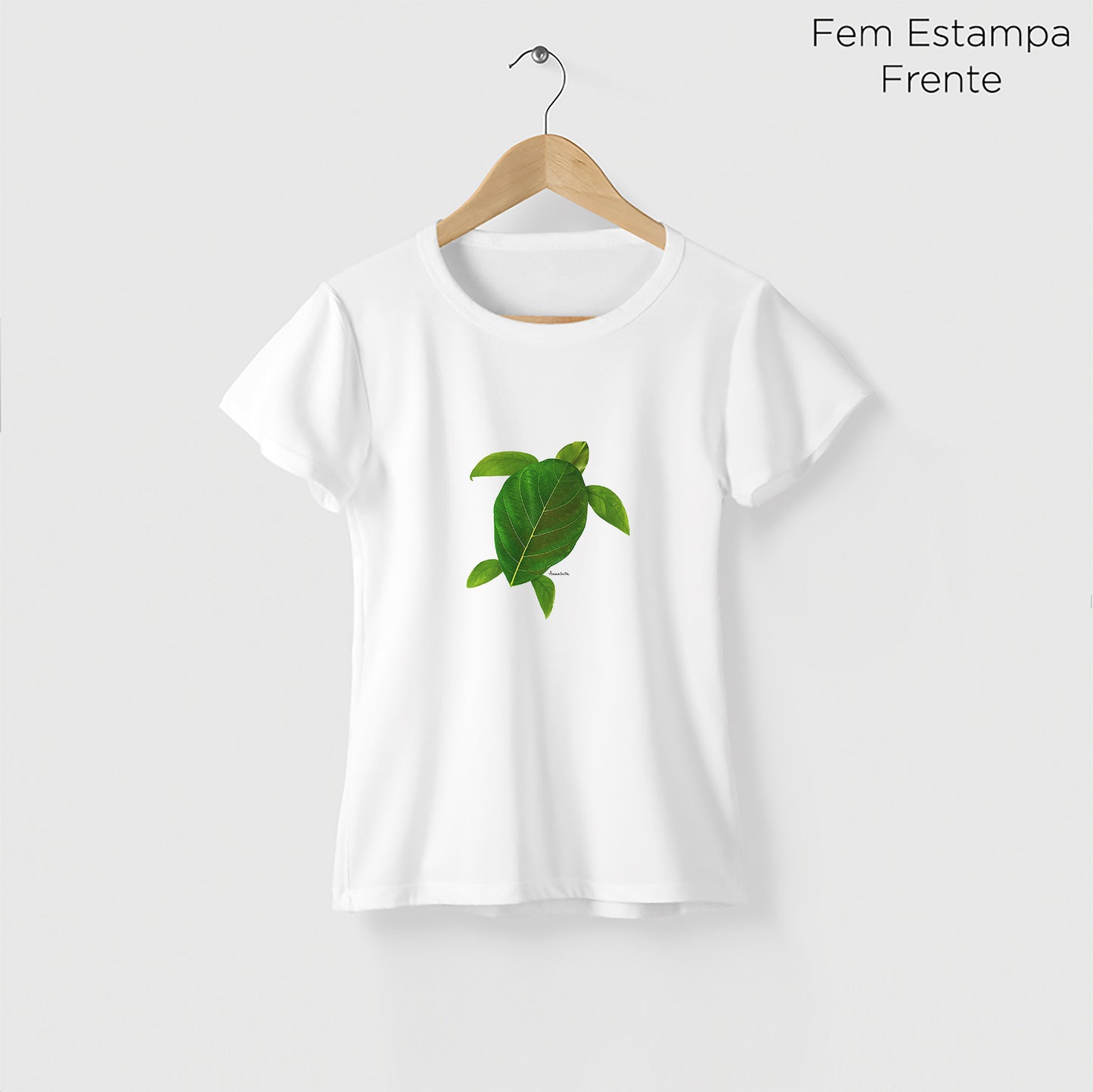 Camiseta Amazônia TARTARUGA FOLHA - BRANCO - cód 2230