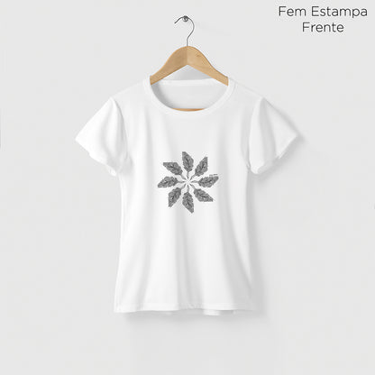 Camiseta Amazônia MANDALA DA FLORESTA - BRANCO - cód 2234