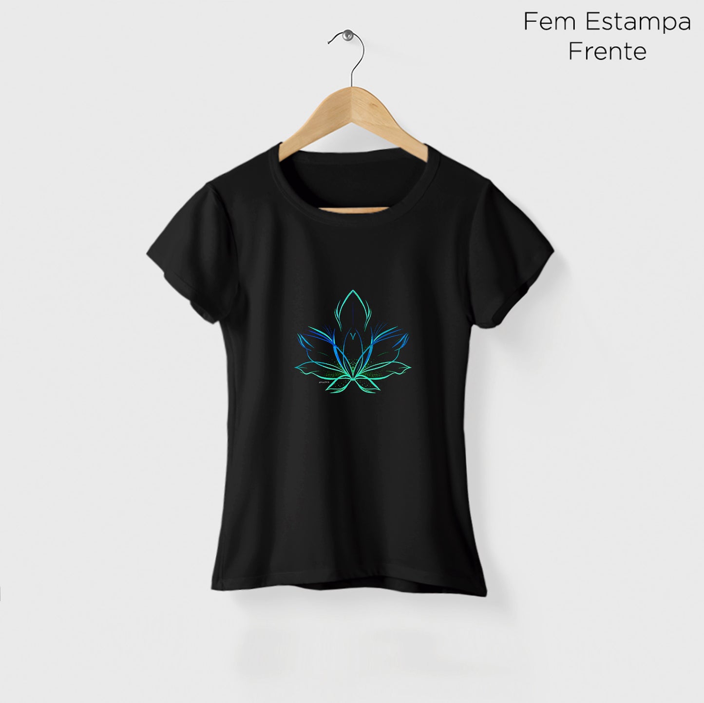 Camiseta Amazônia FLOR DE LUZ - PRETO - cód 2259
