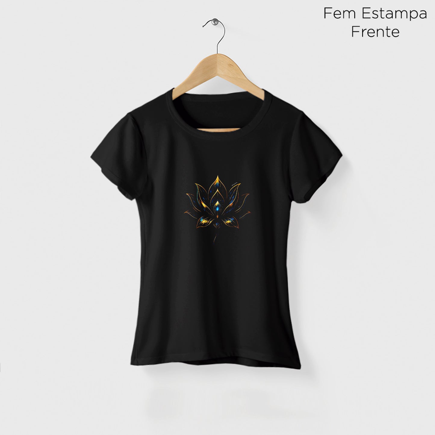 Camiseta Amazônia LÓTUS DOURADO - PRETO - cód 2266
