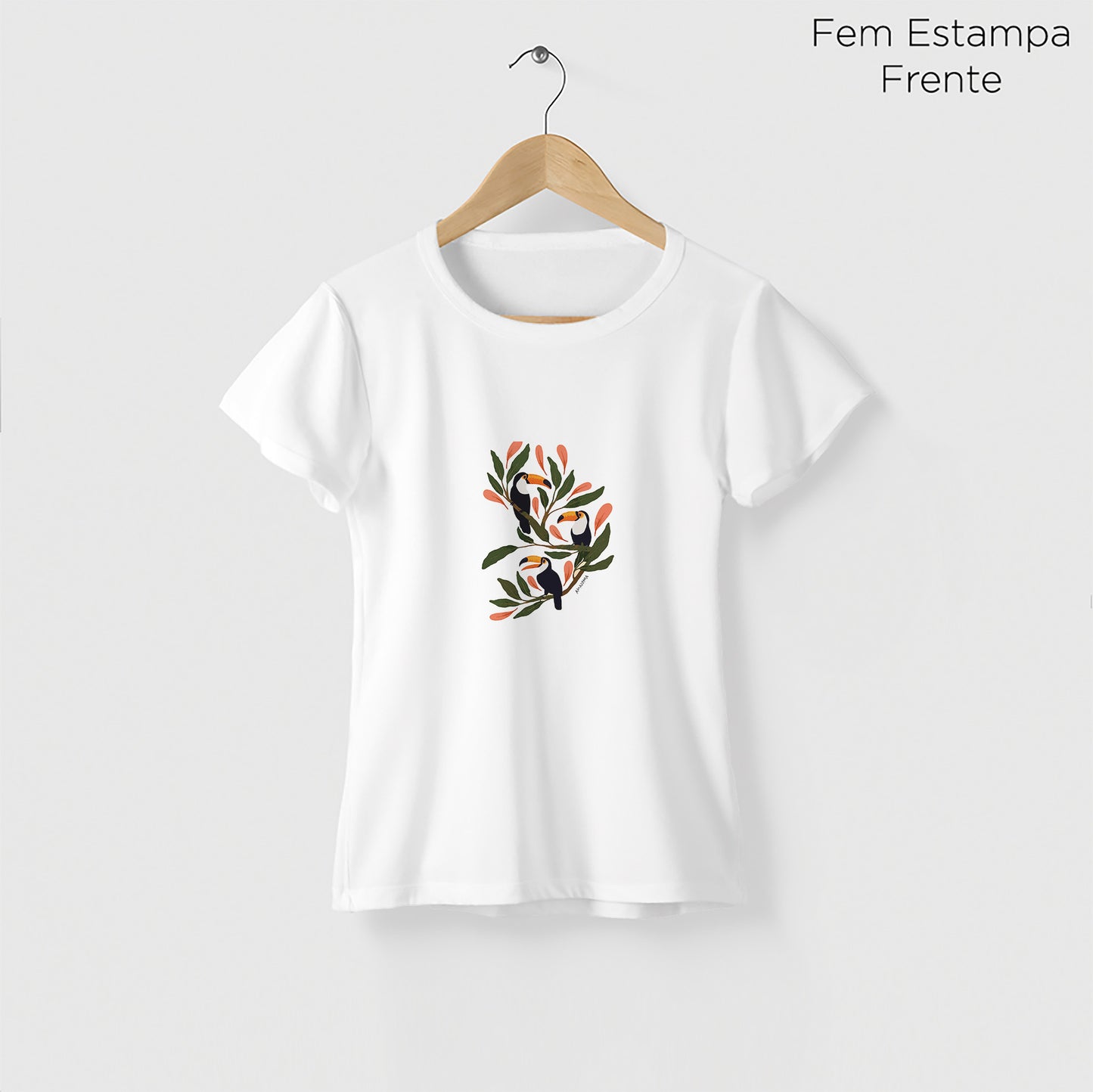 Camiseta Amazônia TUCANOS BRASIL - BRANCO - cód 2276