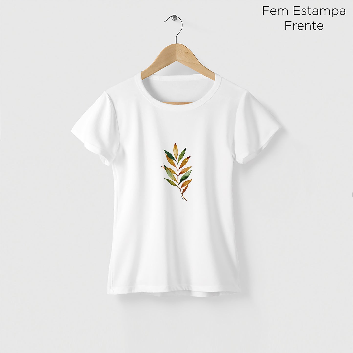 Camiseta Amazônia FOLHAGEM ORGÂNICA - BRANCO - cód 2281