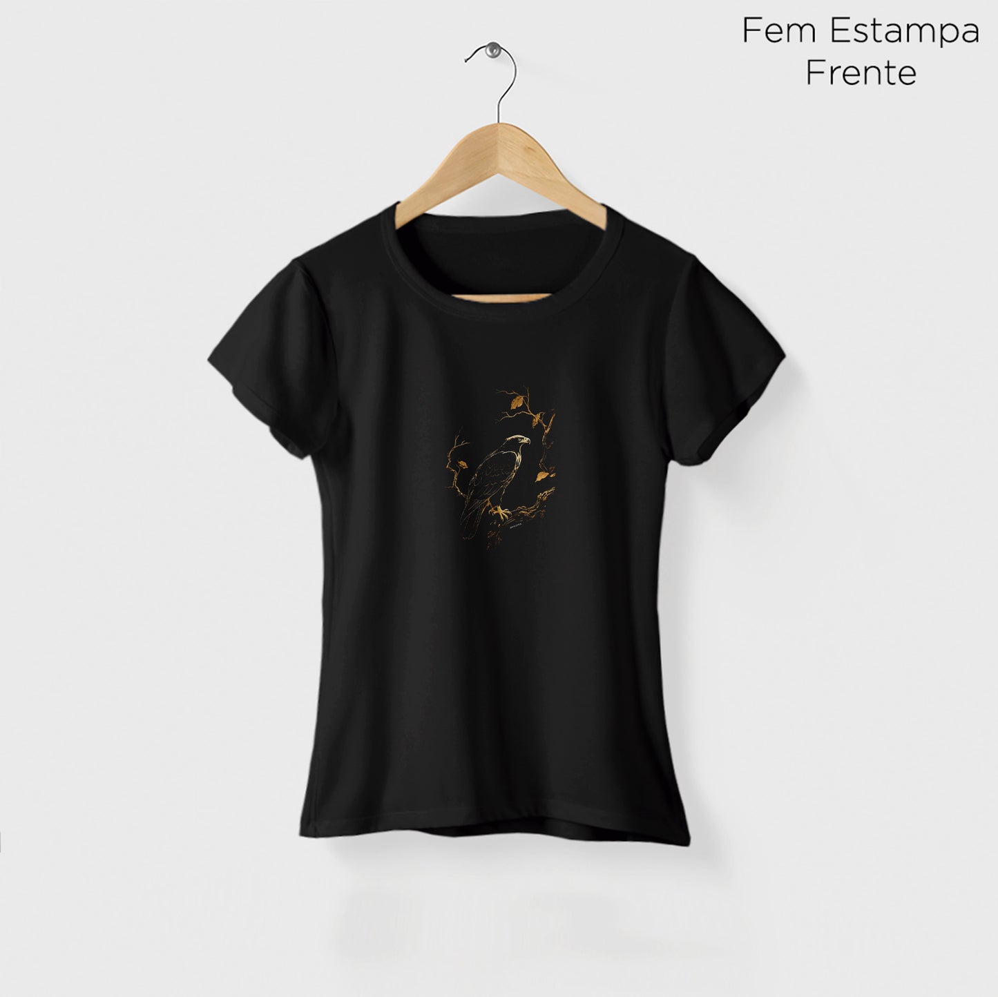Camiseta Amazônia ÁGUIA DOURADA - PRETO - cód 2285