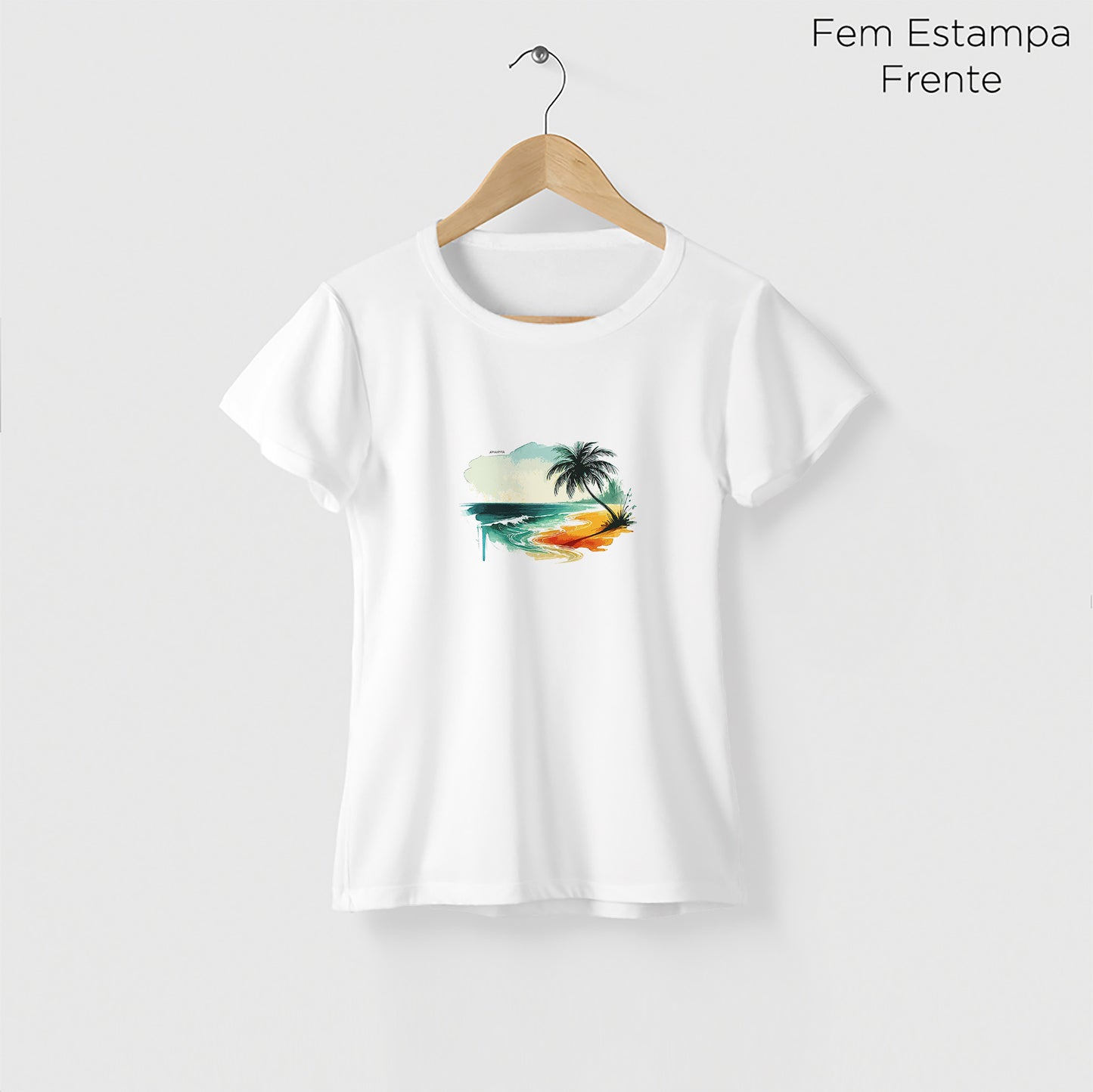 Camiseta Amazônia PRAIA DESERTA - BRANCO - cód 2287