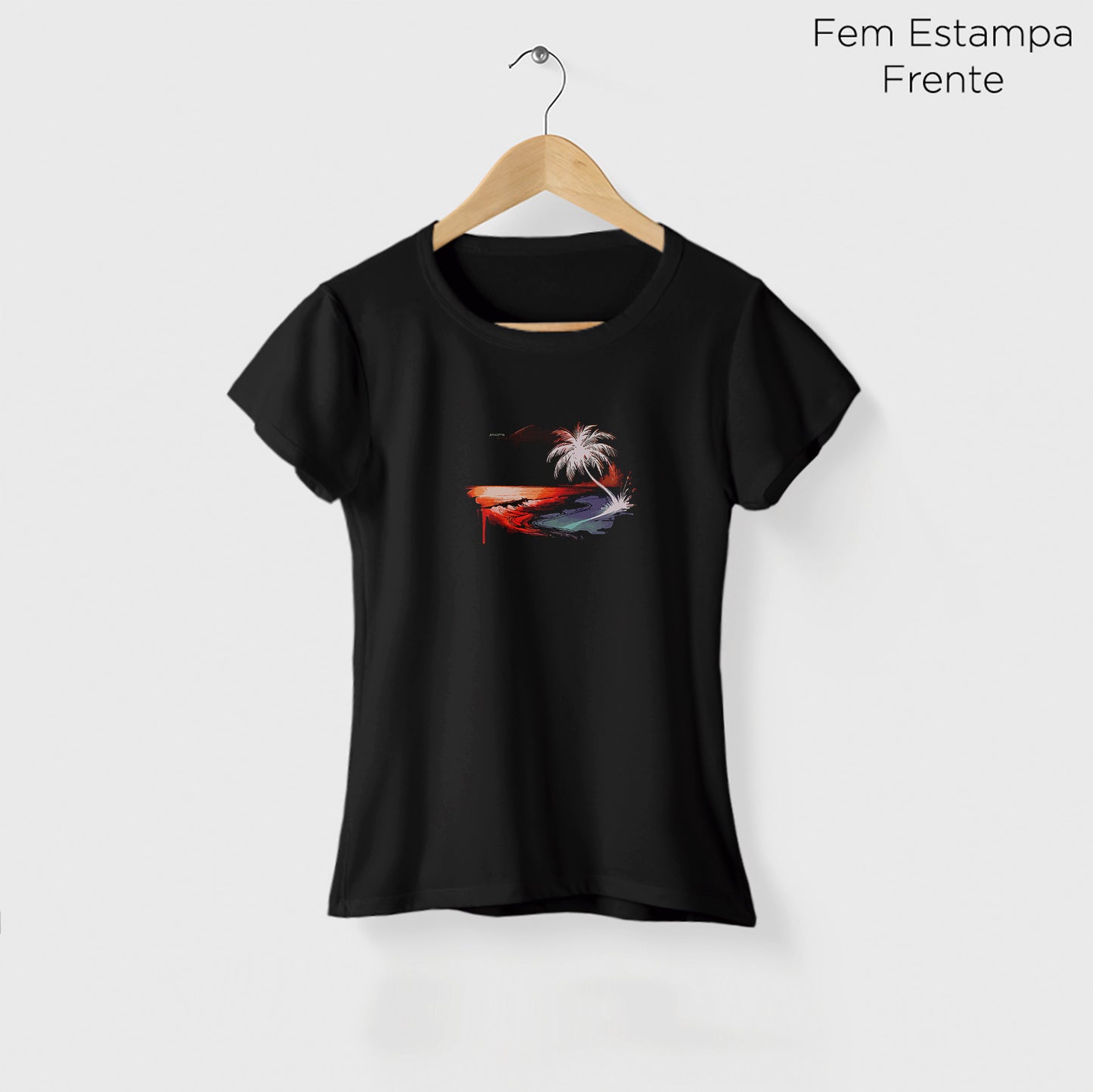 Camiseta Amazônia PRAIA DESERTA - PRETO - cód 2287