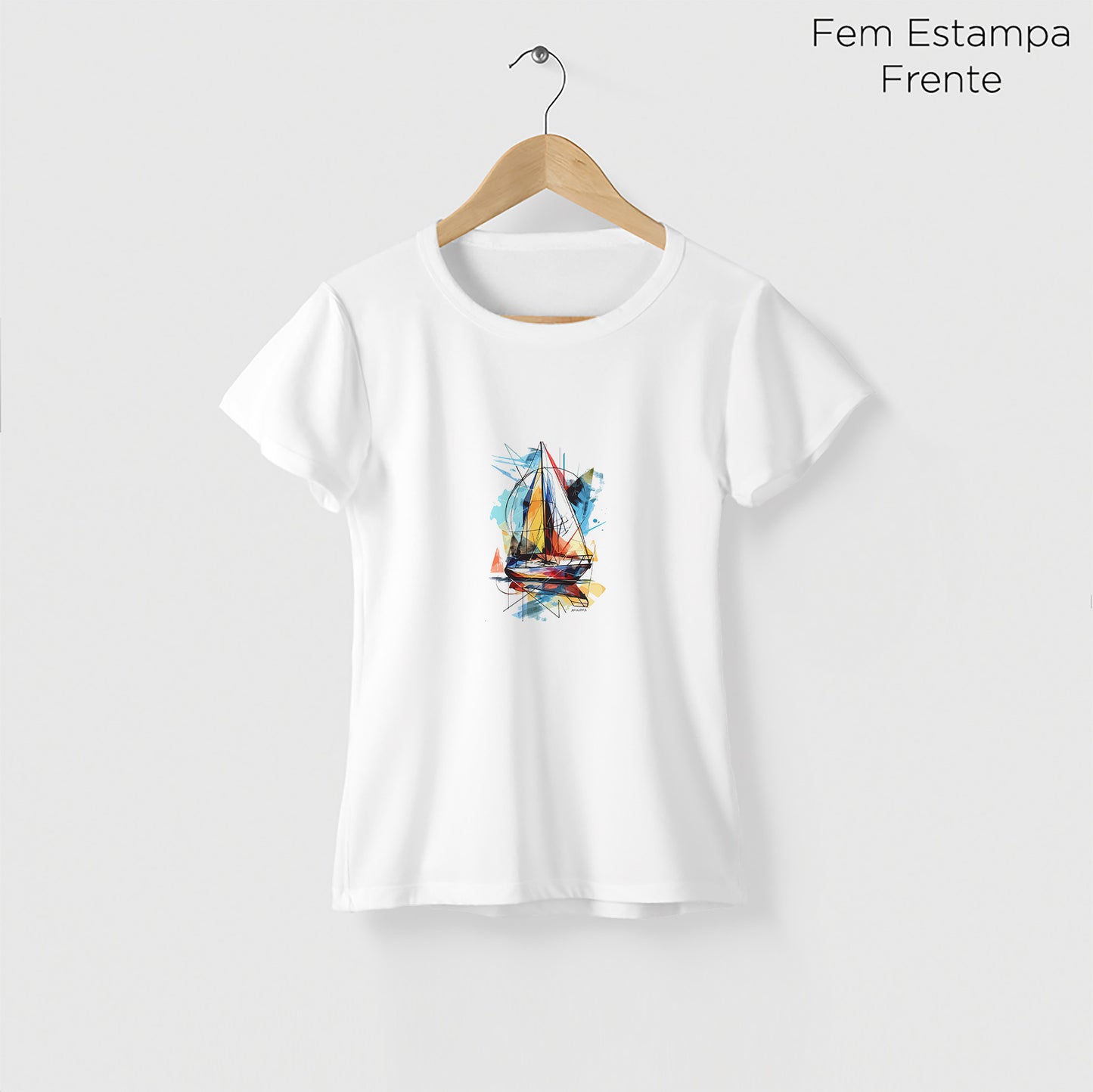 Camiseta Amazônia ARTE BARCO - BRANCO - cód 2290