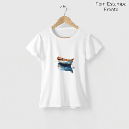 Camiseta Amazônia BARCO PESCADOR - BRANCO - cód 2295